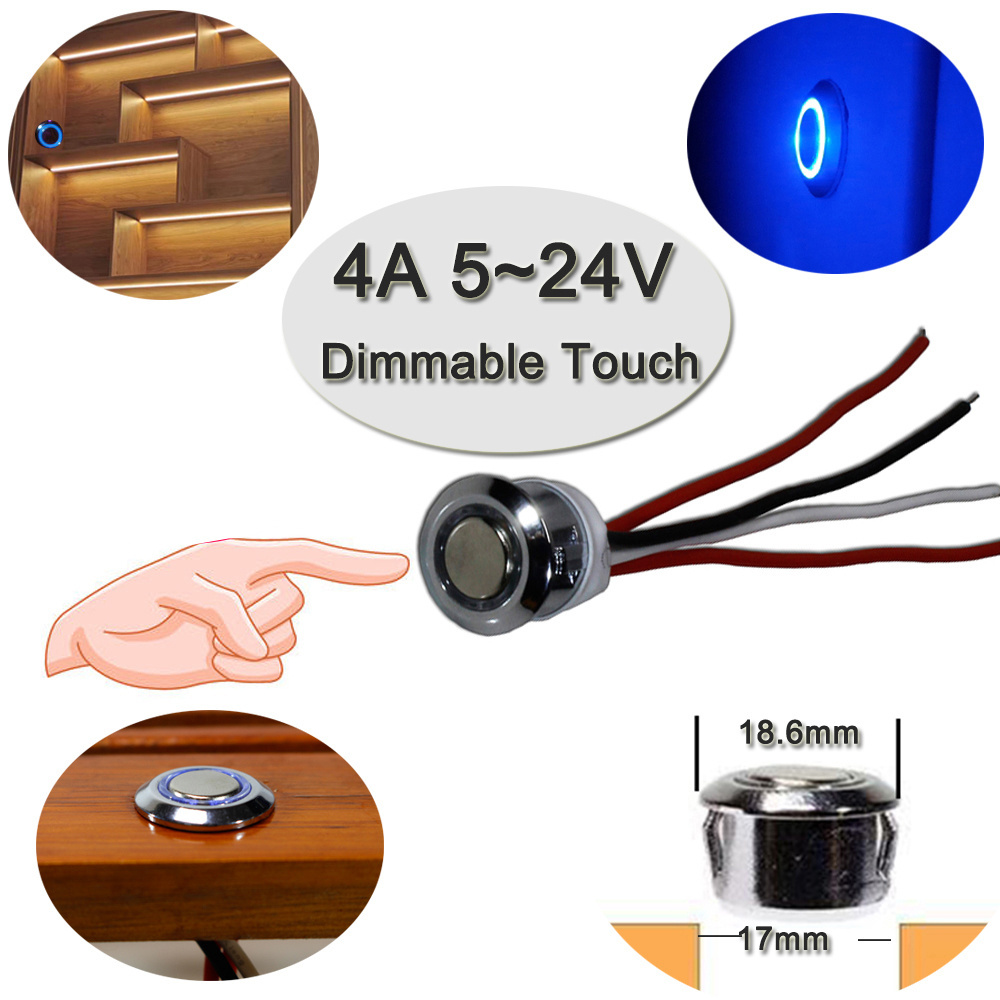 Factory Price Current Sensing 4A DC 5V 12V 24V Inductive LED Dimmer Switches light sensor motionTouch Dimmer