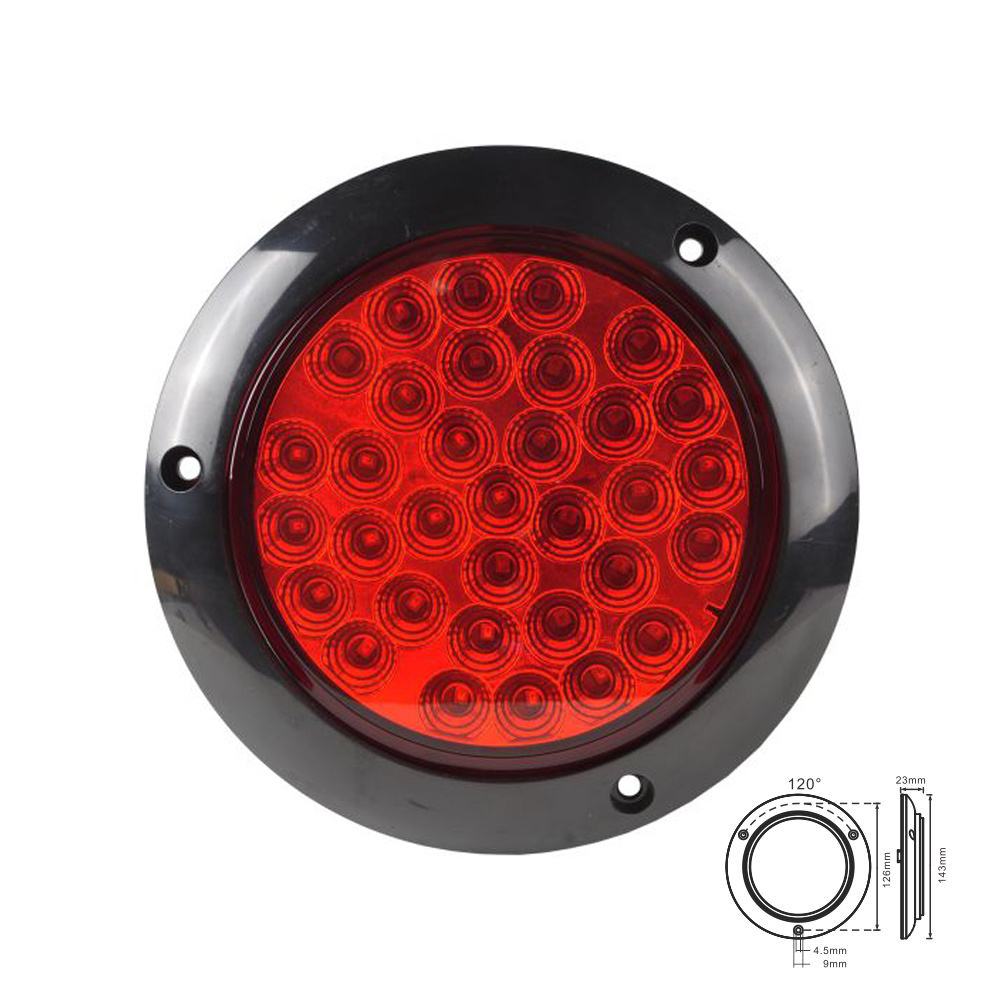 New Products 2024 12v 24v Truck Tail Light Ip65  Waterproof Round 4 Inch Led Tail Lights For Trucks Trailers