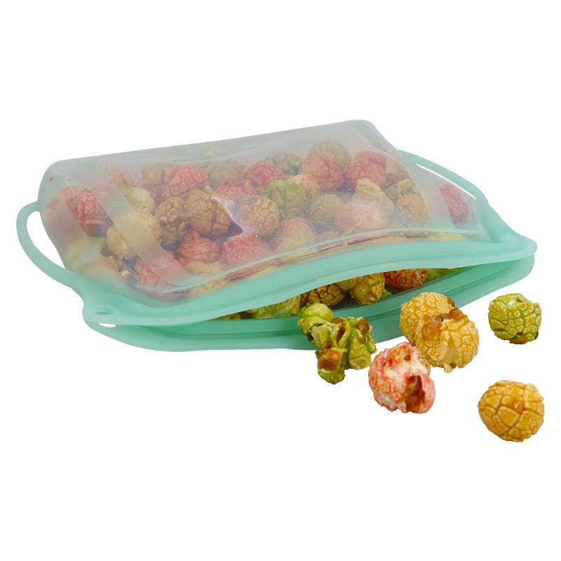 Leakproof Silicone Food Storage Containers Reusable Stand Up Food Safe Silicone Waterproof Ziplock Bag Food Storage Fresh Bags