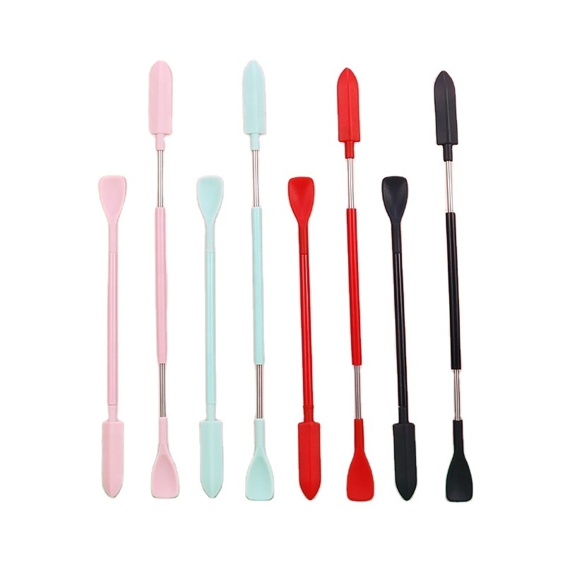 Best Sale Multifunction Double-sided Silicone Spoon Easy to Scrape Residual Cosmetics Telescopic Spatula For Skincare Products