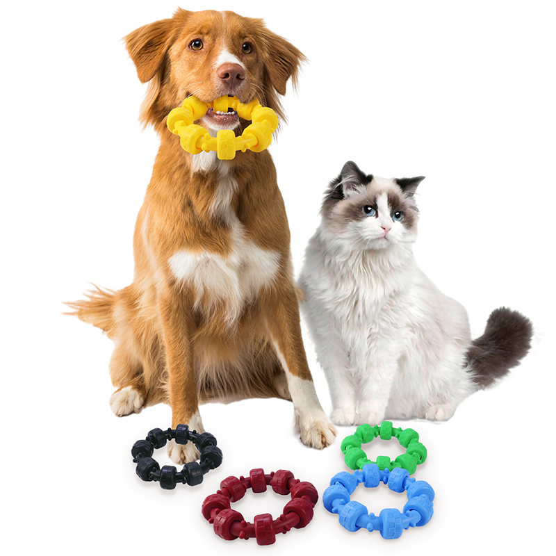 New dog products 2023 food bite pet chew dog toy dog safe rubber Indestructible chewing interactive cat toys for aggressive pets