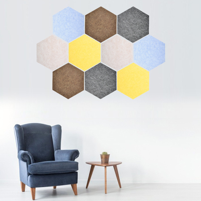 9mm Hexagon Shape Fireproof Sound Proofing Acoustic Panels Polyester Acoustic Panels Soundproof Material Acoustic Ceiling Panel