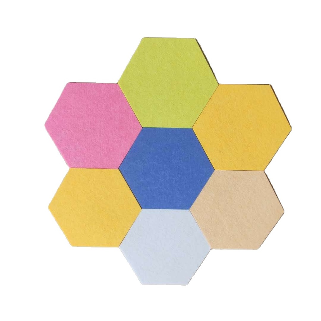 9mm Hexagon Shape Fireproof Sound Proofing Acoustic Panels Polyester Acoustic Panels Soundproof Material Acoustic Ceiling Panel