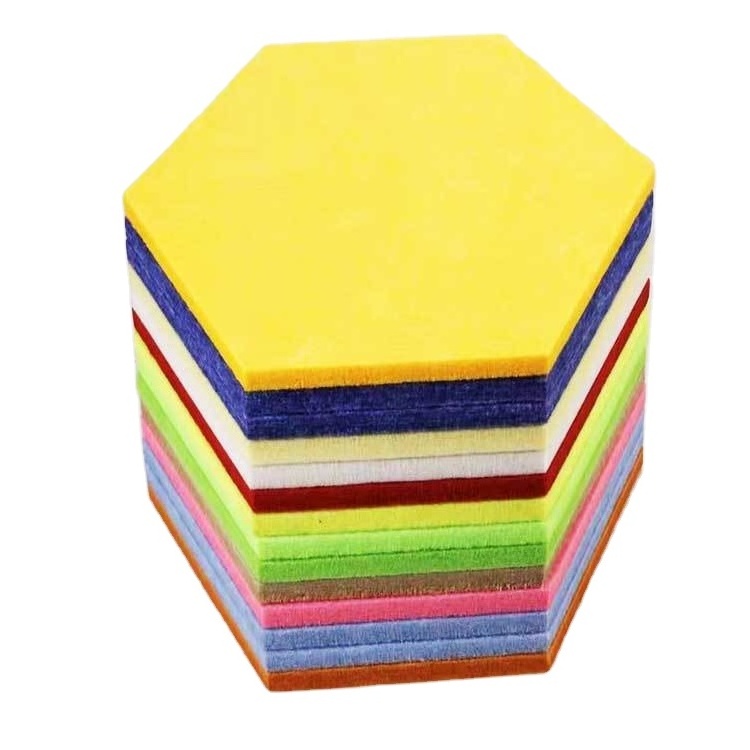 14 Inch Hexagon Panels Wall Decoration Absorbs Sound Polyester Acoustic Panel PET Sound Proof Wall Panels