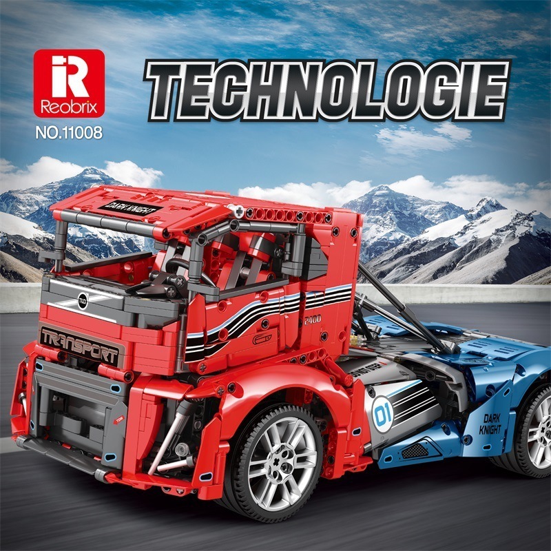 Reobrix 11008 Volvo Iron Knight Truck Building Block Model Boy Engineering Vehicle APP Remote Control Puzzle Assembly Toy Gift