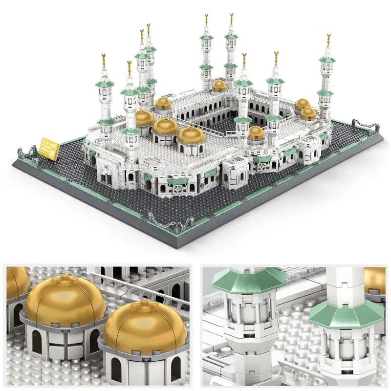 Wange 2274PCS Famous Grand Mosque in Mecca, Saudi Arabia Model building blocks children assemble bricks toys for children Gift