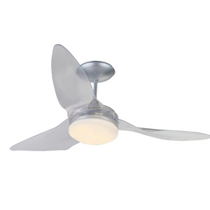 Remote Lighting Fandelier Commercial Dimmable Flush Mount 3 Plastic Blade Ceiling Fan With Light