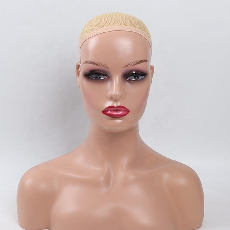 Hot Sale Pvc Mannequin Head With Shoulders Female For Wig Display African American Mannequin Head Female Mannequin Head And Bust