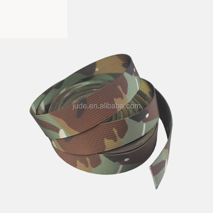 JUDE Webbing Nylon Design Custom Polyester 1 inch Strap Digital Multicam tactical 25mm Camo Printed Camouflage Webbing