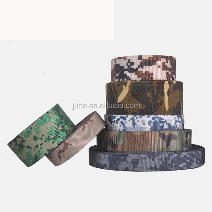 JUDE Webbing Nylon Design Custom Polyester 1 inch Strap Digital Multicam tactical 25mm Camo Printed Camouflage Webbing