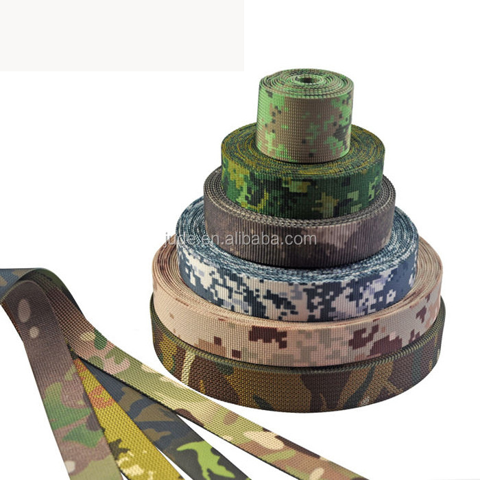 JUDE Webbing Nylon Design Custom Polyester 1 inch Strap Digital Multicam tactical 25mm Camo Printed Camouflage Webbing