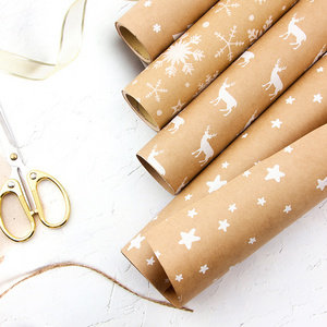 Popular kraft paper white Snow Christmas gift wrapping paper