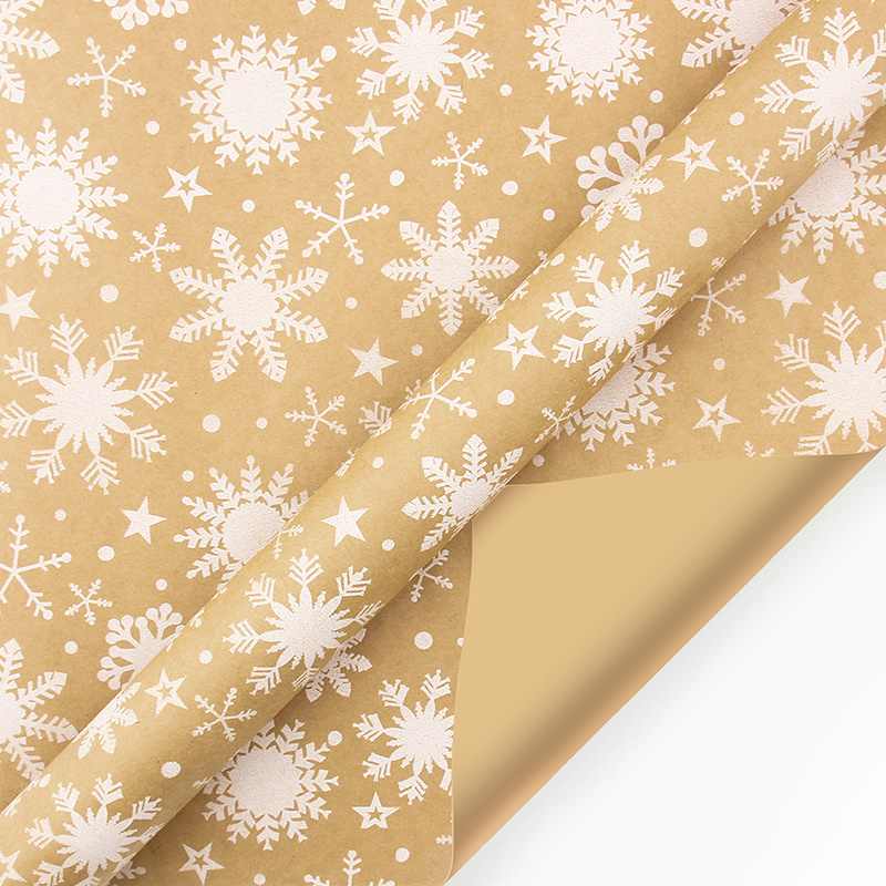 Popular kraft paper white Snow Christmas gift wrapping paper