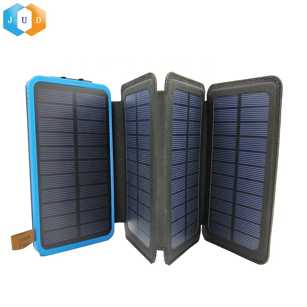 2023 Custom Foldable Solar Panel Charger, Backpack Hanging 8000mah Solar Charger Panel Charger, LED Flashlight Solar Charger