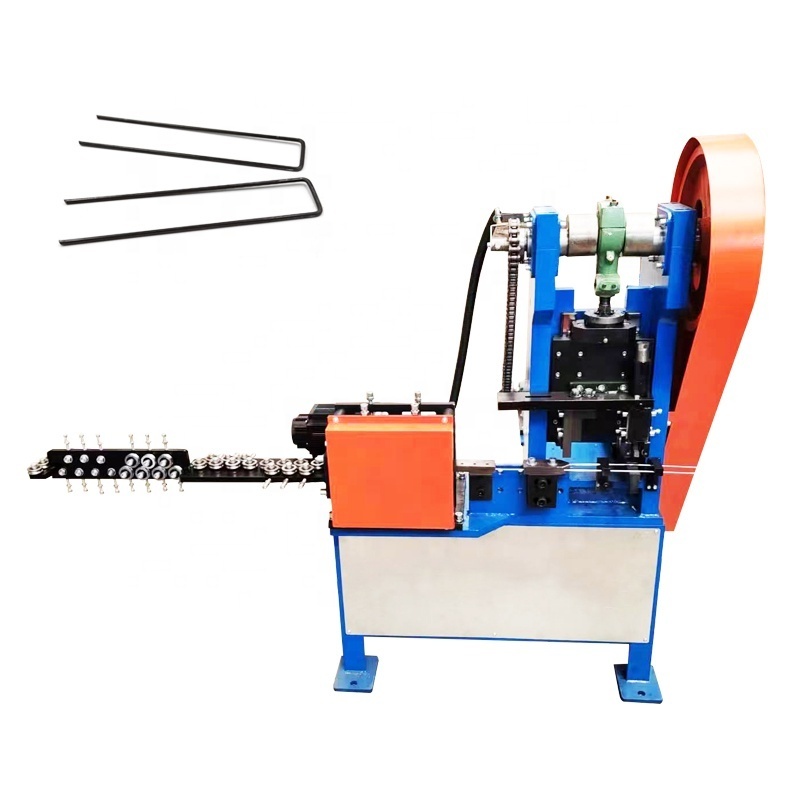 High quality fast speed CNC double line lawn nail making machinery price / CNC lawn nail U shape nails forming machine