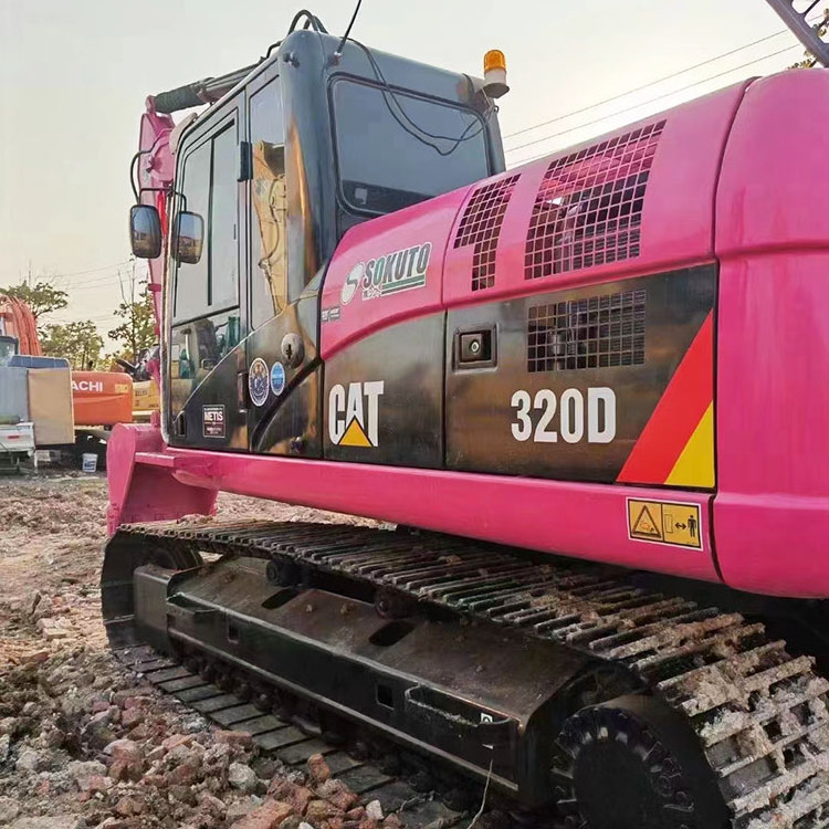 Hot Sale Pink Caterpillar 320D Used Excavator Large Second Hand Digger Machine CAT320D for Construction