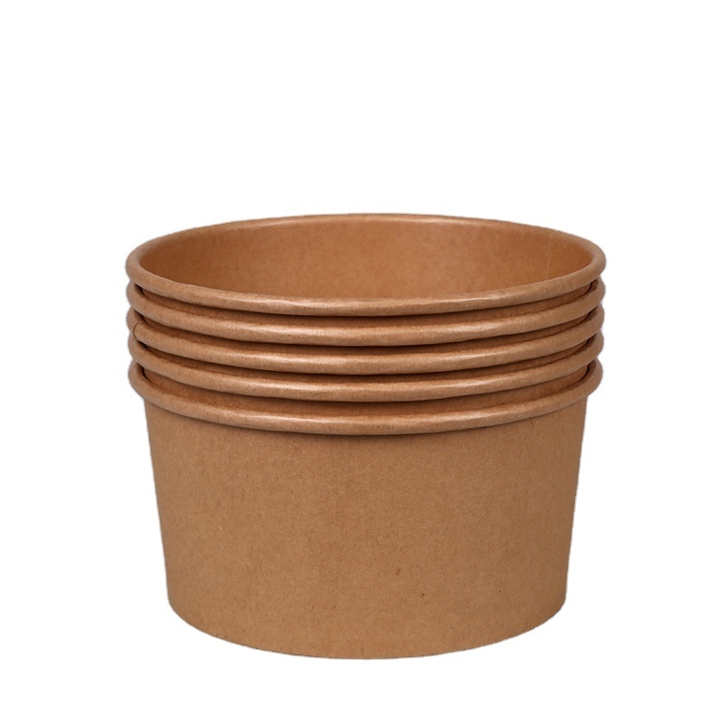 To Go Salad Food Containers Disposable Bowl with Lid  Hot Soup Ice Cream Cups for Restaurant Party Supply Paper Bowls