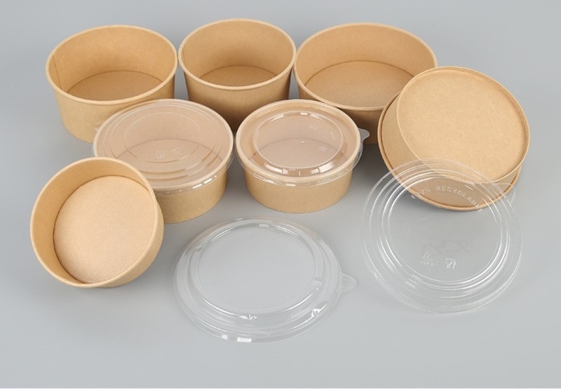 To Go Salad Food Containers Disposable Bowl with Lid  Hot Soup Ice Cream Cups for Restaurant Party Supply Paper Bowls