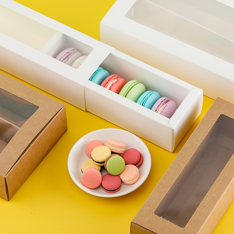 dividers Biscuits Bakery Packaging Box for Chocolate truffle treat candy with window Macaron Boxes cookie box