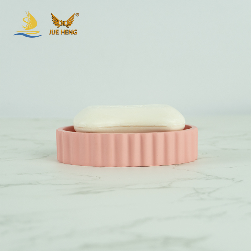 Pink simple design environmental protection polyresin bathroom set bathroom toilet accessories