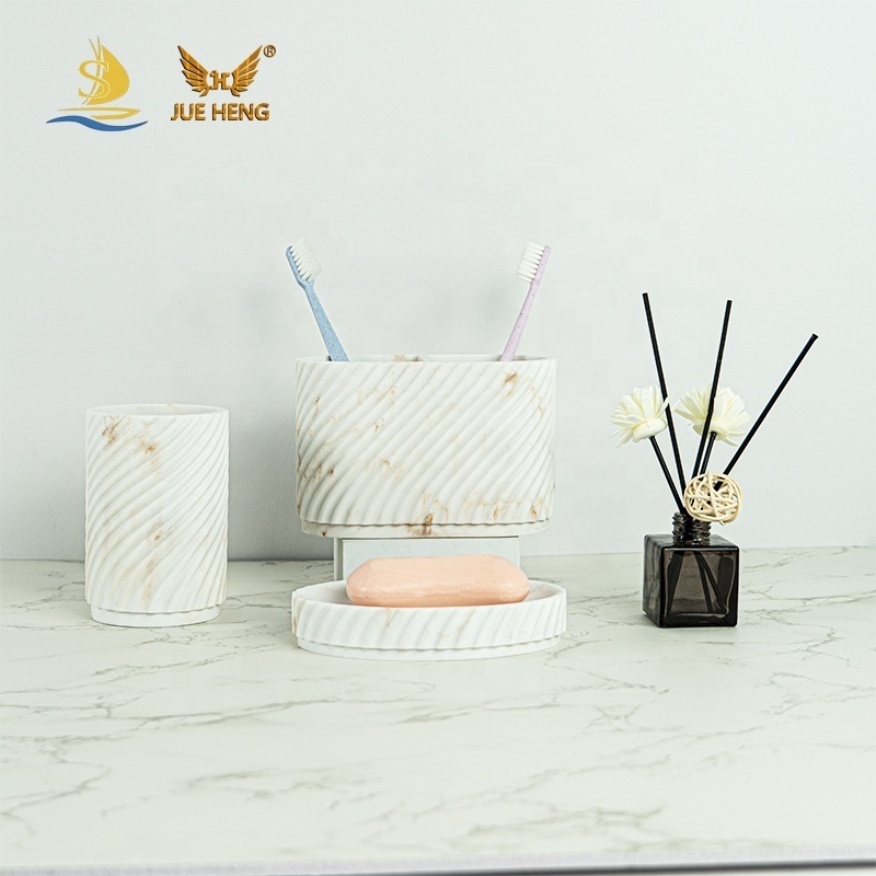 Good reputation marble effect Resin bathroom accessories Bathroom accessories set