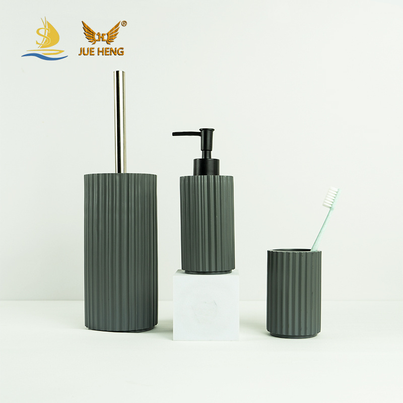 Solid Color series eco-friendly resin bathroom accessories set