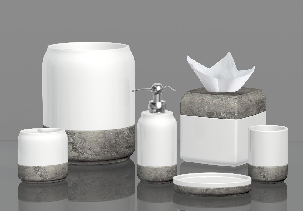 Classical Cement with ceramic bathroom accessories Concrete Bathroom Accessories Set