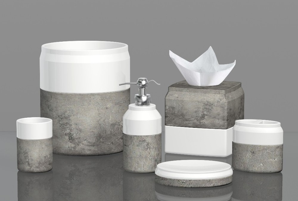 Classical Cement with ceramic bathroom accessories Concrete Bathroom Accessories Set