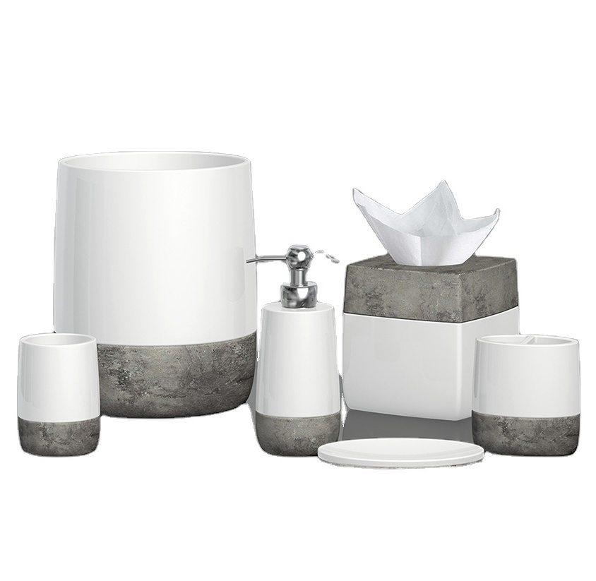 Classical Cement with ceramic bathroom accessories Concrete Bathroom Accessories Set