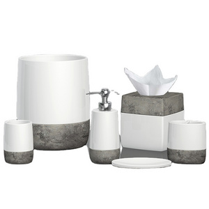 Classical Cement with ceramic bathroom accessories Concrete Bathroom Accessories Set