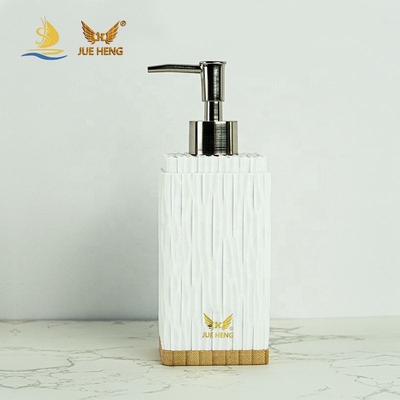 Raised surface effect eco-friendly resin bathroom accessories set