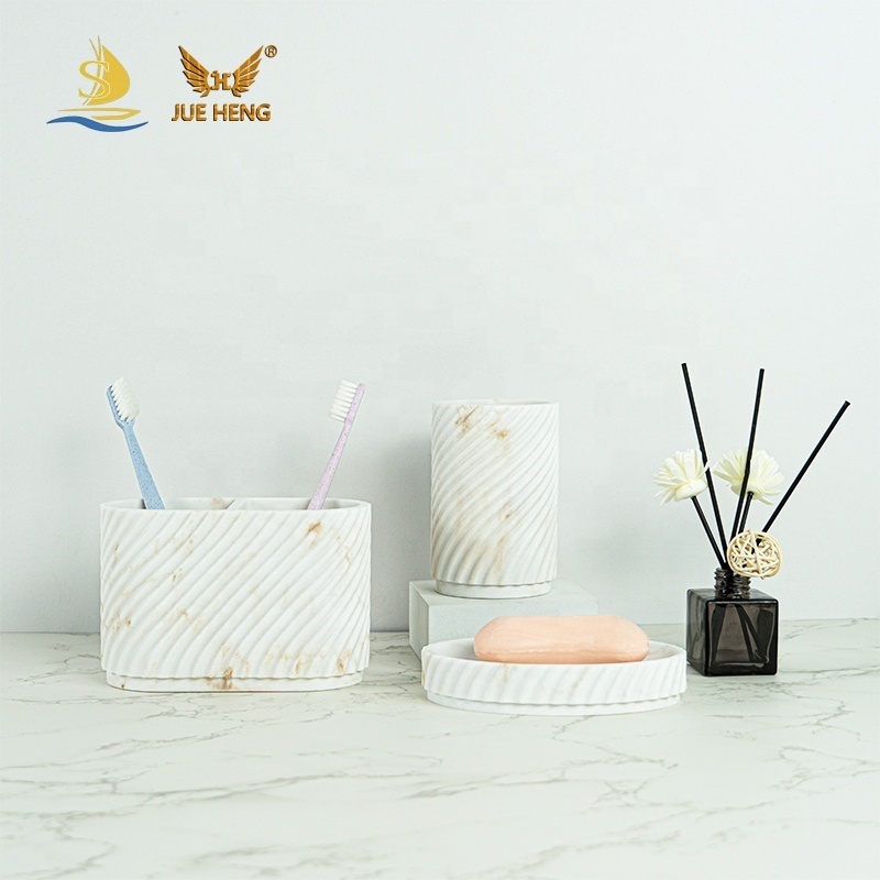 Good reputation marble effect Resin bathroom accessories Bathroom accessories set