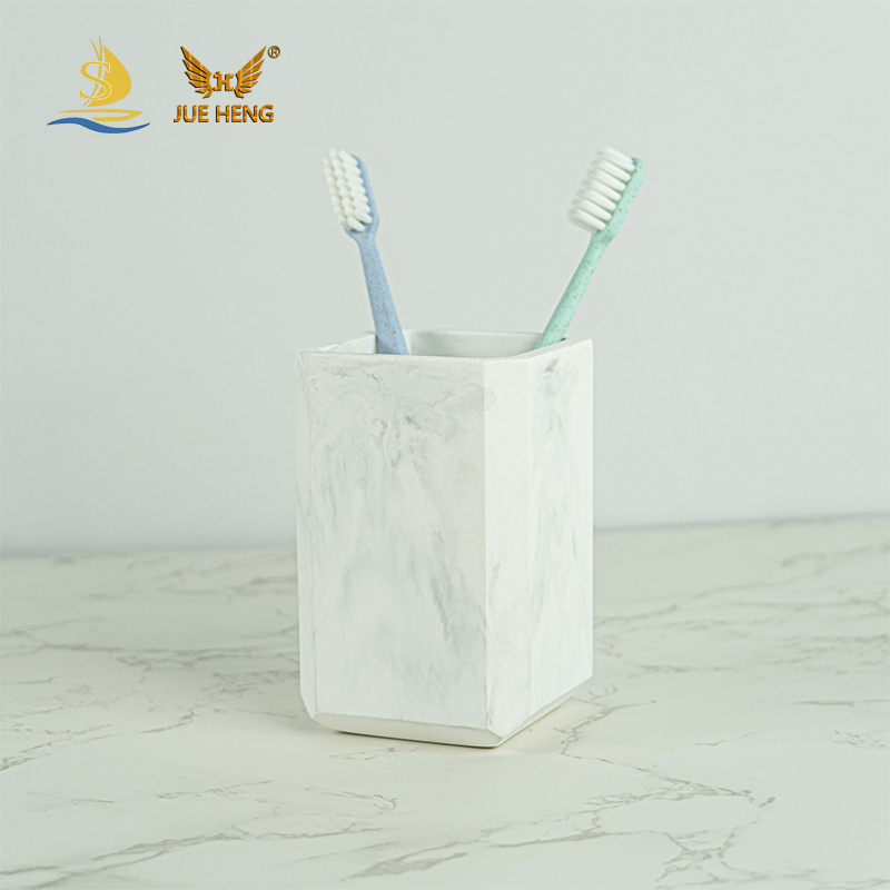 Hot selling marble effect Resin bathroom soap dispenser  Bathroom accessories set