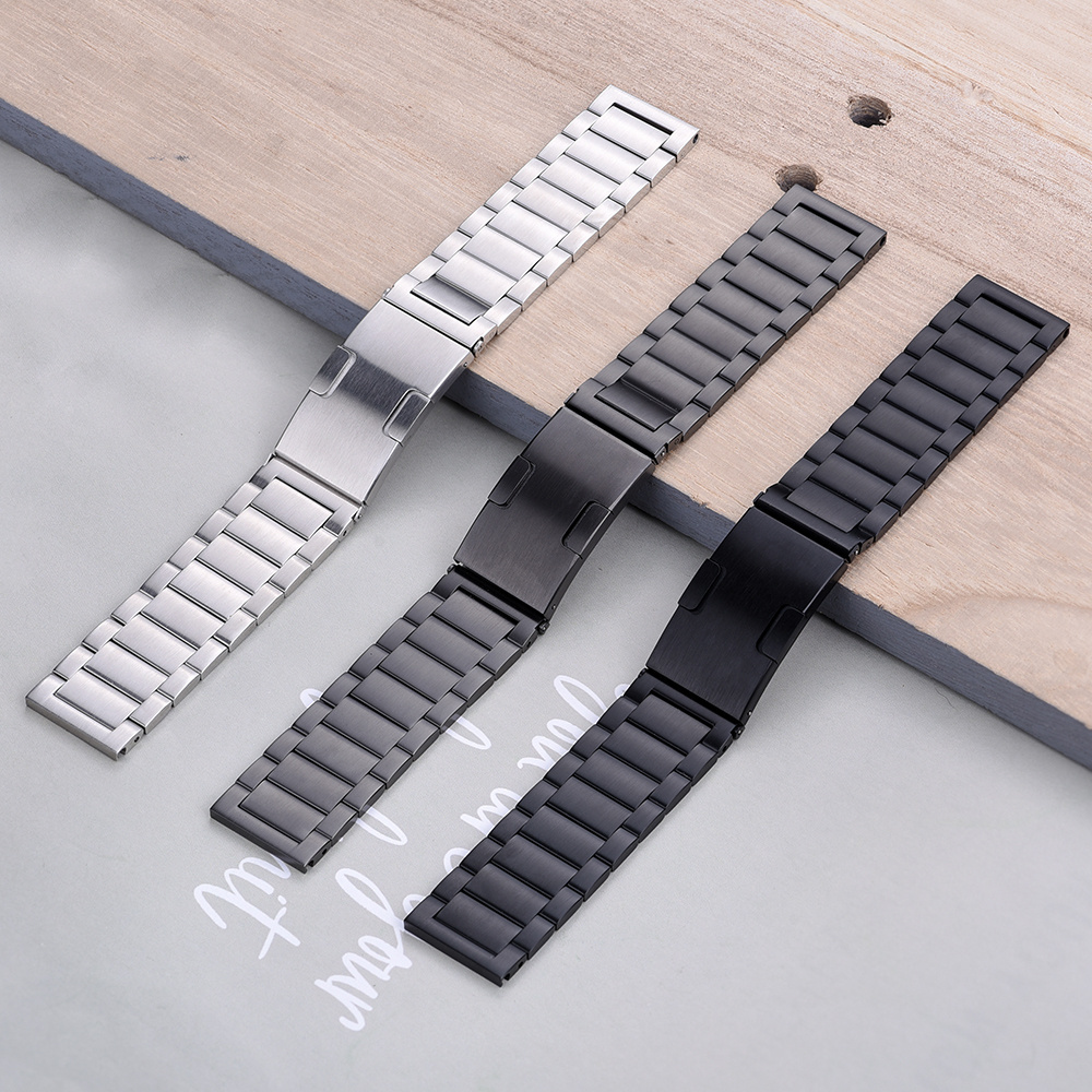 Juelong  Solid 316L Stainless Steel Smart Watch Strap Folding  Clasp Watch Band Replacement Stainless Steel Watch Bracelet