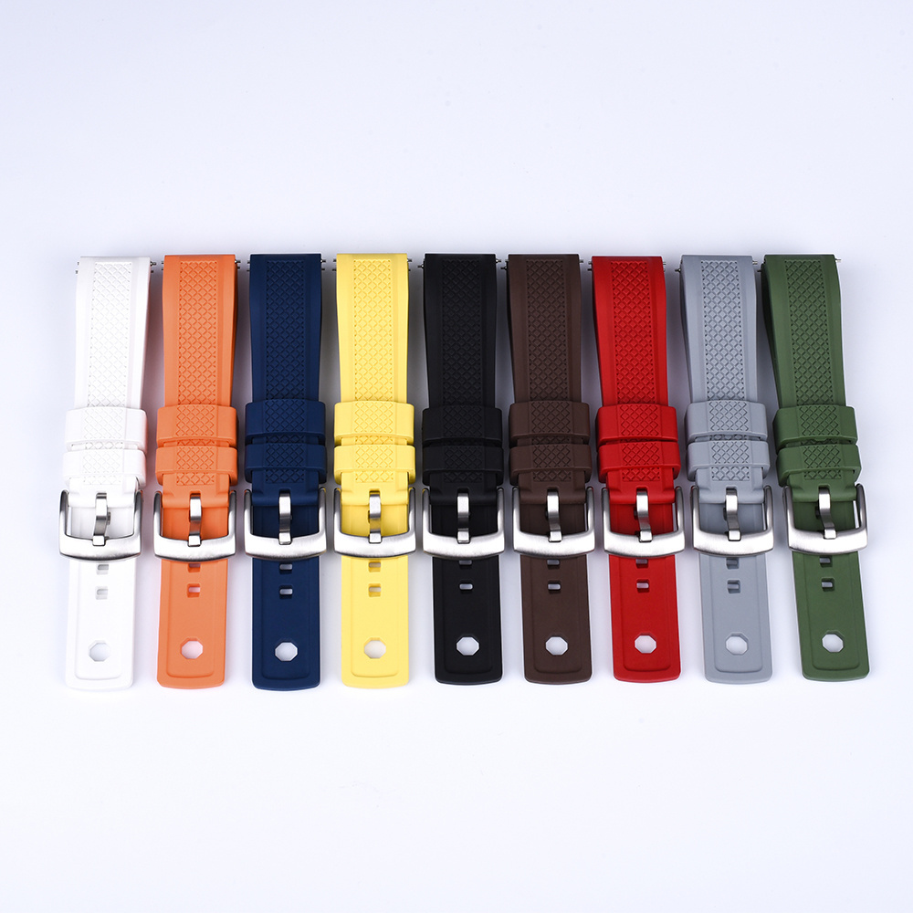 Juelong Summit FKM Rubber Watch Band 20mm 22mm Quick Release Strap Slide Keeper Rubber Strap Waterproof