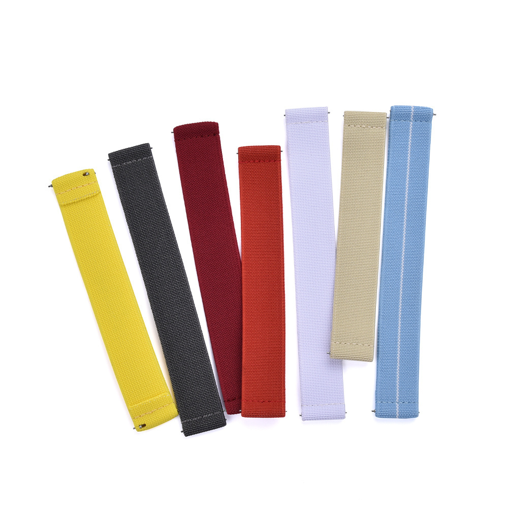 JUELONG OEM Parachute Fabric Nylon Watch Band 18mm 20mm 22mm Quick Release Elastic Loop Nylon Watch Strap