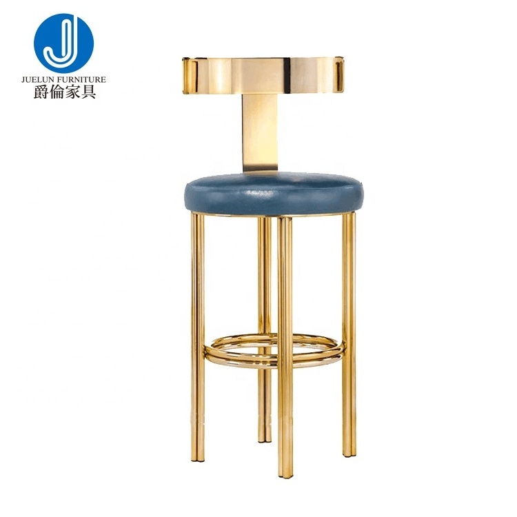 Modern blue leather bar stools with backs for heavy people