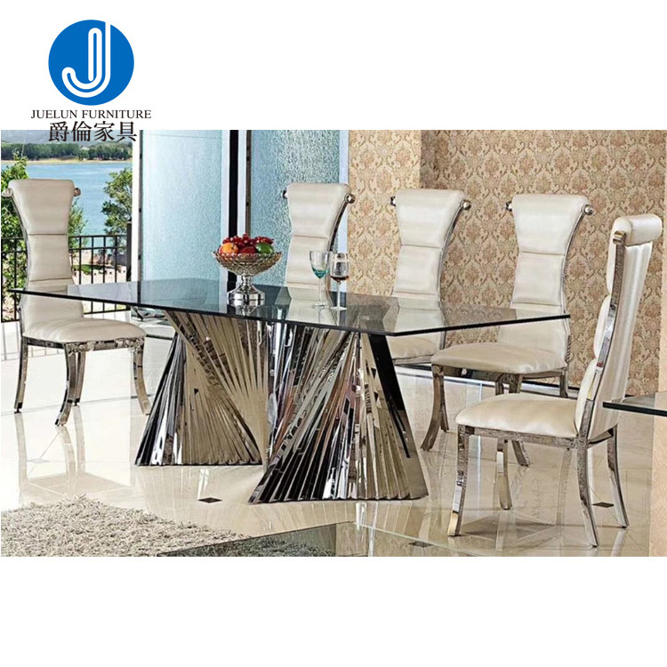 Stainless steel rectangular home furniture for sale home dining table and chair set home dining table and chair