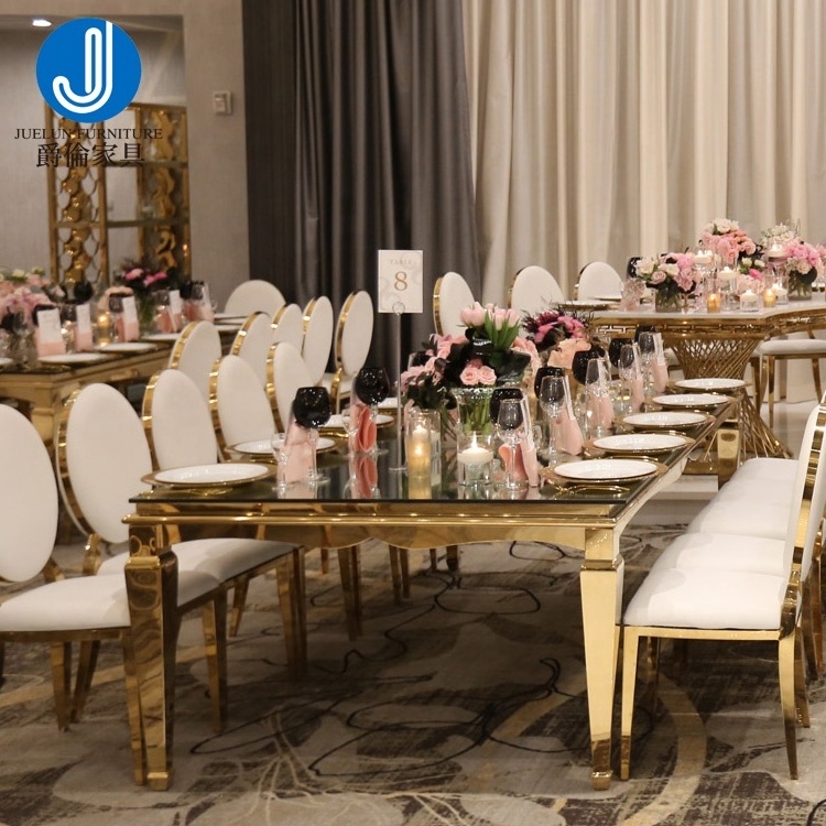 Wedding reception table supplies wedding table black golden table and chairs