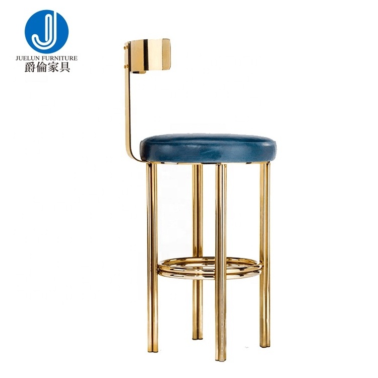 Modern blue leather bar stools with backs for heavy people