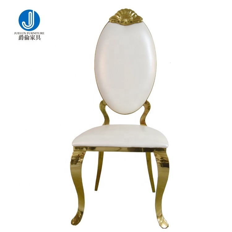 modern white pu dining crown chairs white wedding cake chairs weeding metal hall chairs