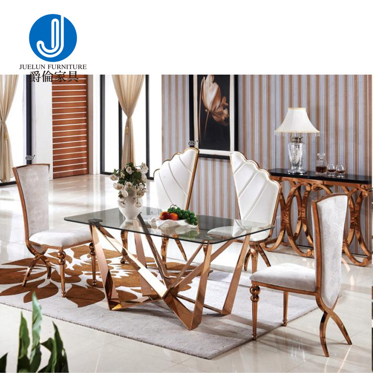 Stainless steel rectangular home furniture for sale home dining table and chair set home dining table and chair