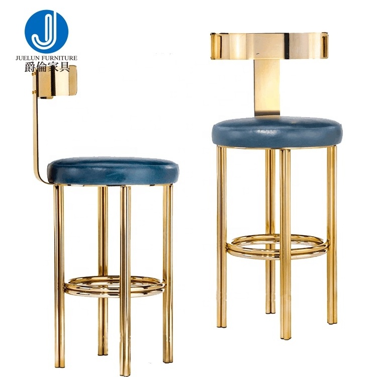 Modern blue leather bar stools with backs for heavy people