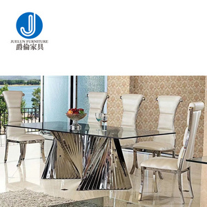 Stainless steel rectangular home furniture for sale home dining table and chair set home dining table and chair