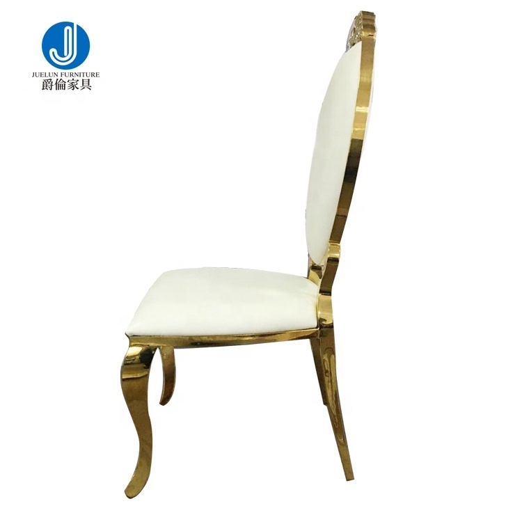 modern white pu dining crown chairs white wedding cake chairs weeding metal hall chairs