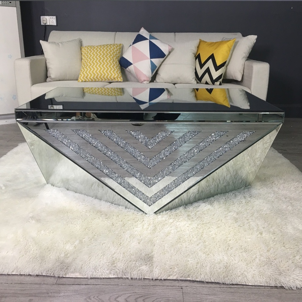 crystal coffee table modern crystal mirror coffee table crush diamond mirror coffee table