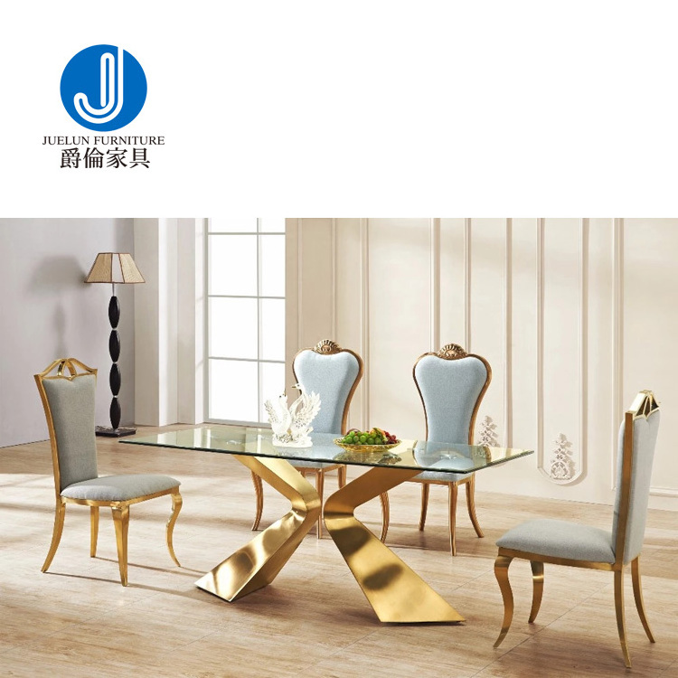 Stainless steel rectangular home furniture for sale home dining table and chair set home dining table and chair