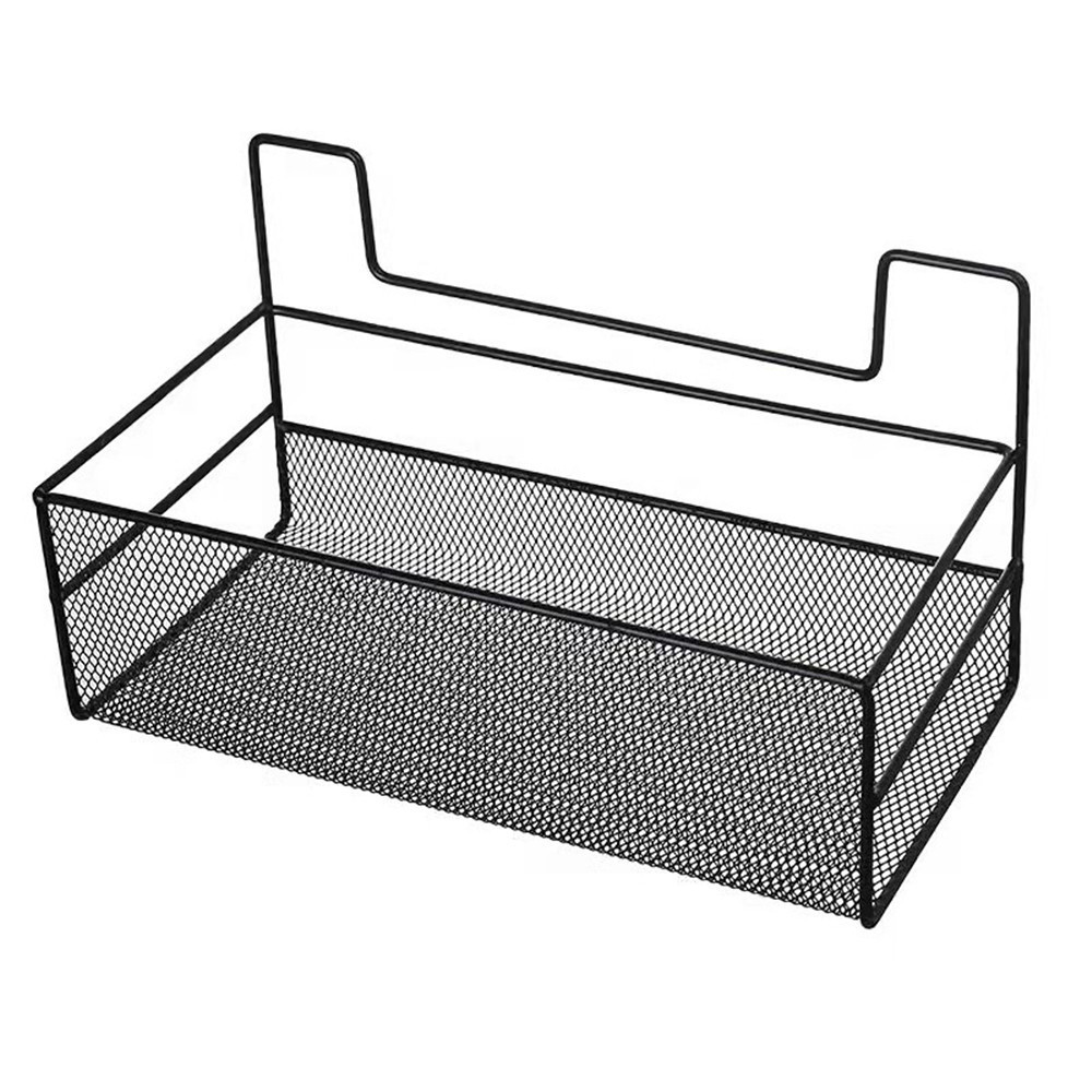 Free Wall Mounted Metal Storage Rack Shelf for Bathroom Kitchen Organizer Wash Table Spices Practical Perforated Rack Home Use