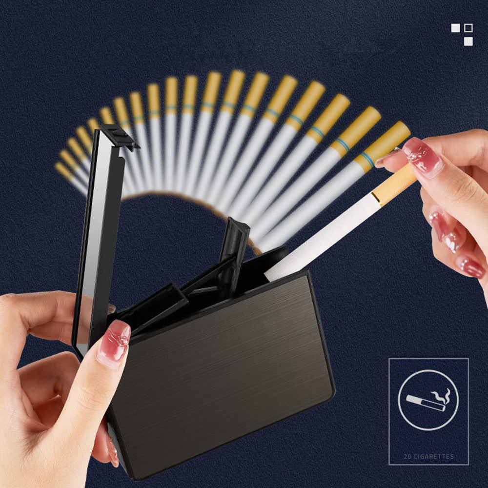 Portable automatic cigarette case, men's pressure resistant push cigarette holder, aluminum and ABSmini cigarette case