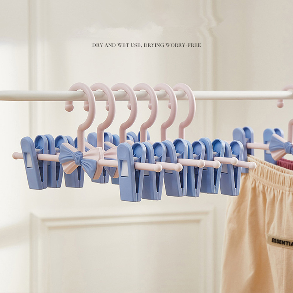 New children's non slip clothes hanger with adjustable stretchable seamless pants clip household baby clothes hanger